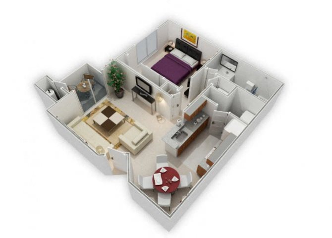 Bella Vista at Hilltop l 1x1 floor plan 1 Bedroom floor plan Apartments For Rent in Richmond CA 94806
