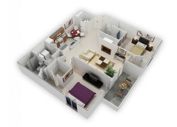 Bella Vista at Hilltop l 2x2 Floor Plan Two Bedroom floor plan Apartments For Rent in Richmond CA