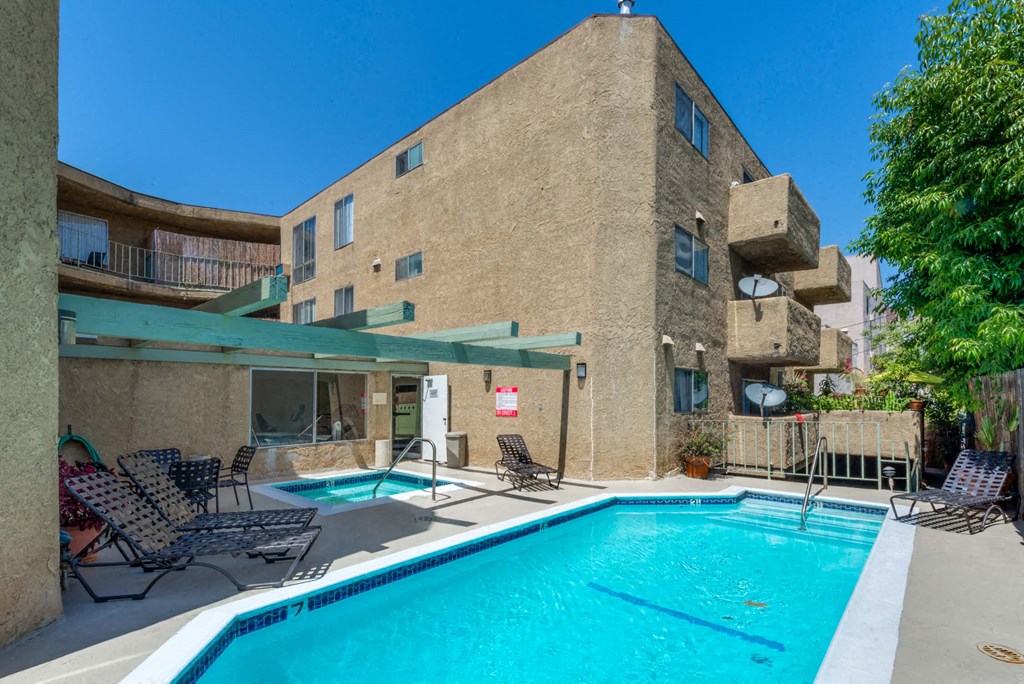 the swimming pool at our apartments