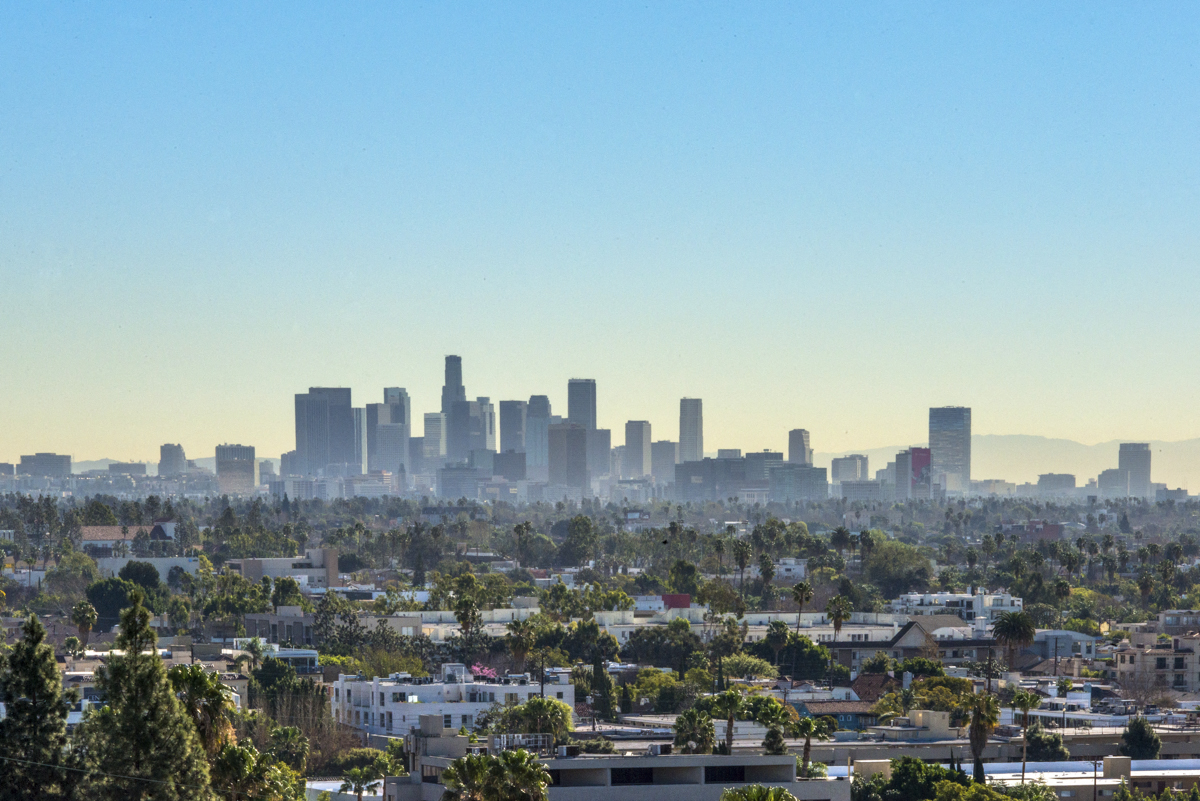 a view of the city skyline