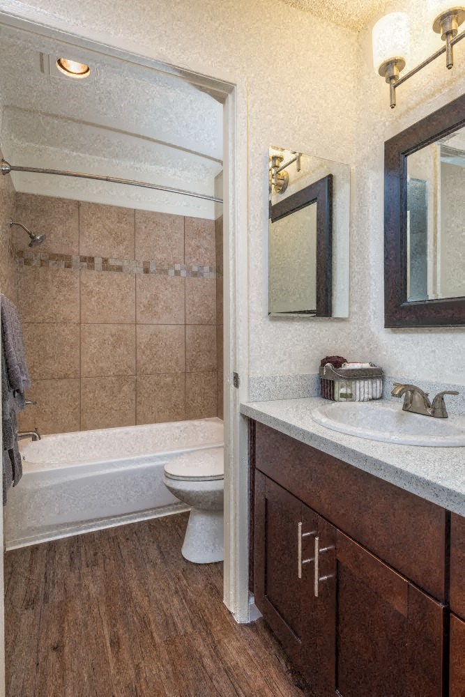 a bathroom with a toilet and a sink and a bath tub