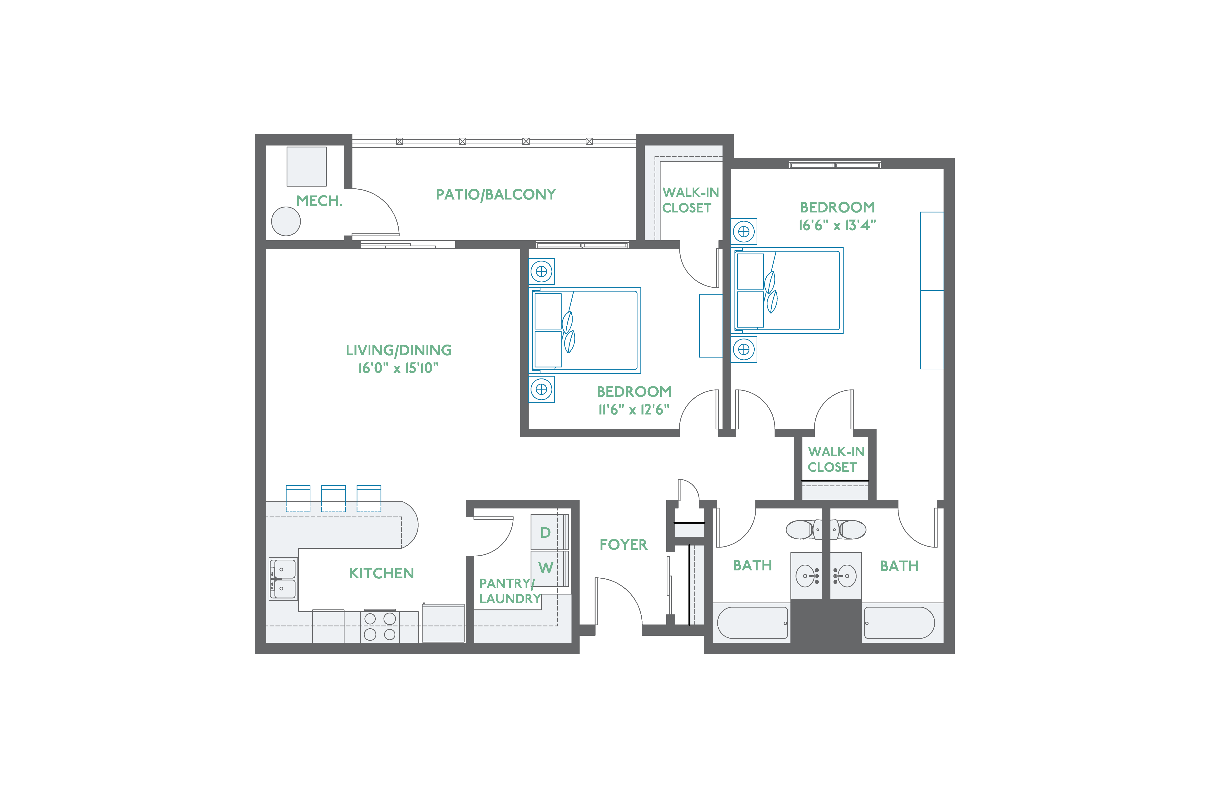 Floor Plan 2bdr Style 5