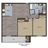 2 Bedroom, 1 Bathroom - 1086 SF