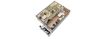 1 bedroom 3D floor plan