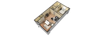 1 bedroom 3D floor plan