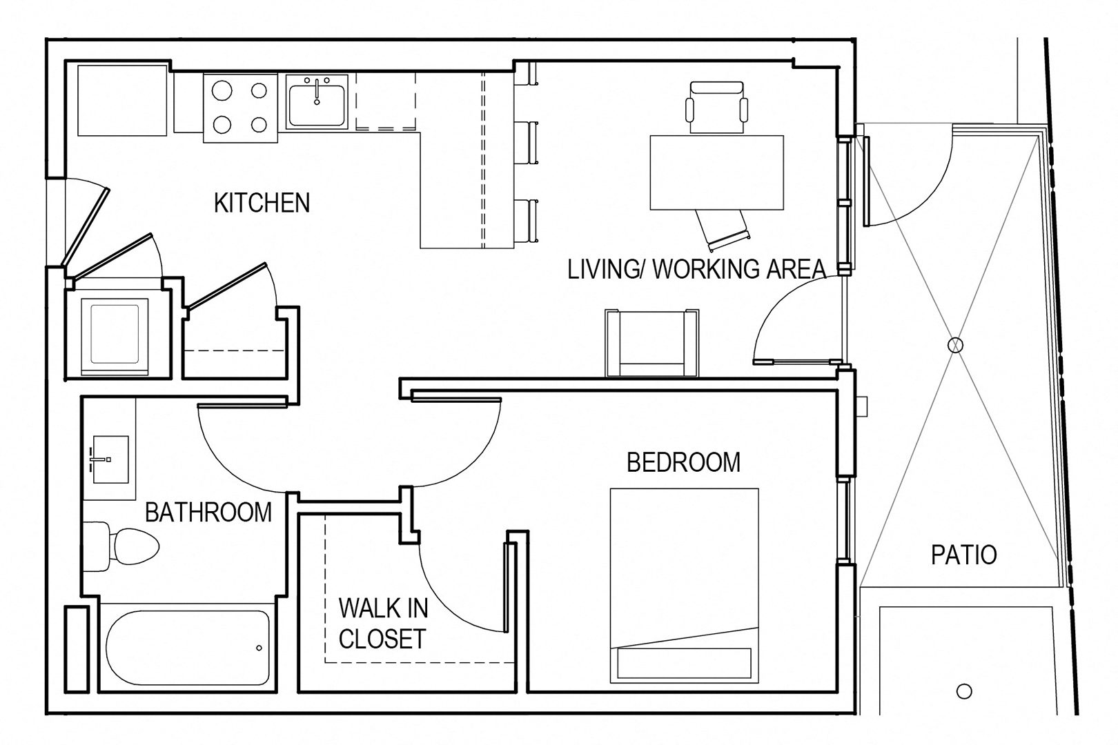 1 Bedroom 1 Bath K