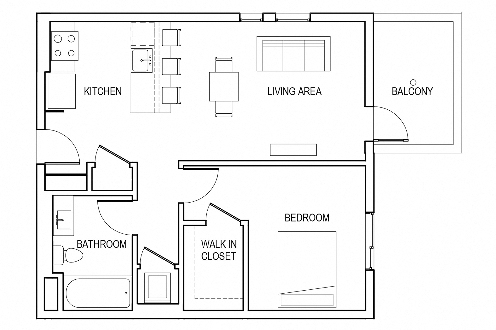1 Bedroom 1 Bath L