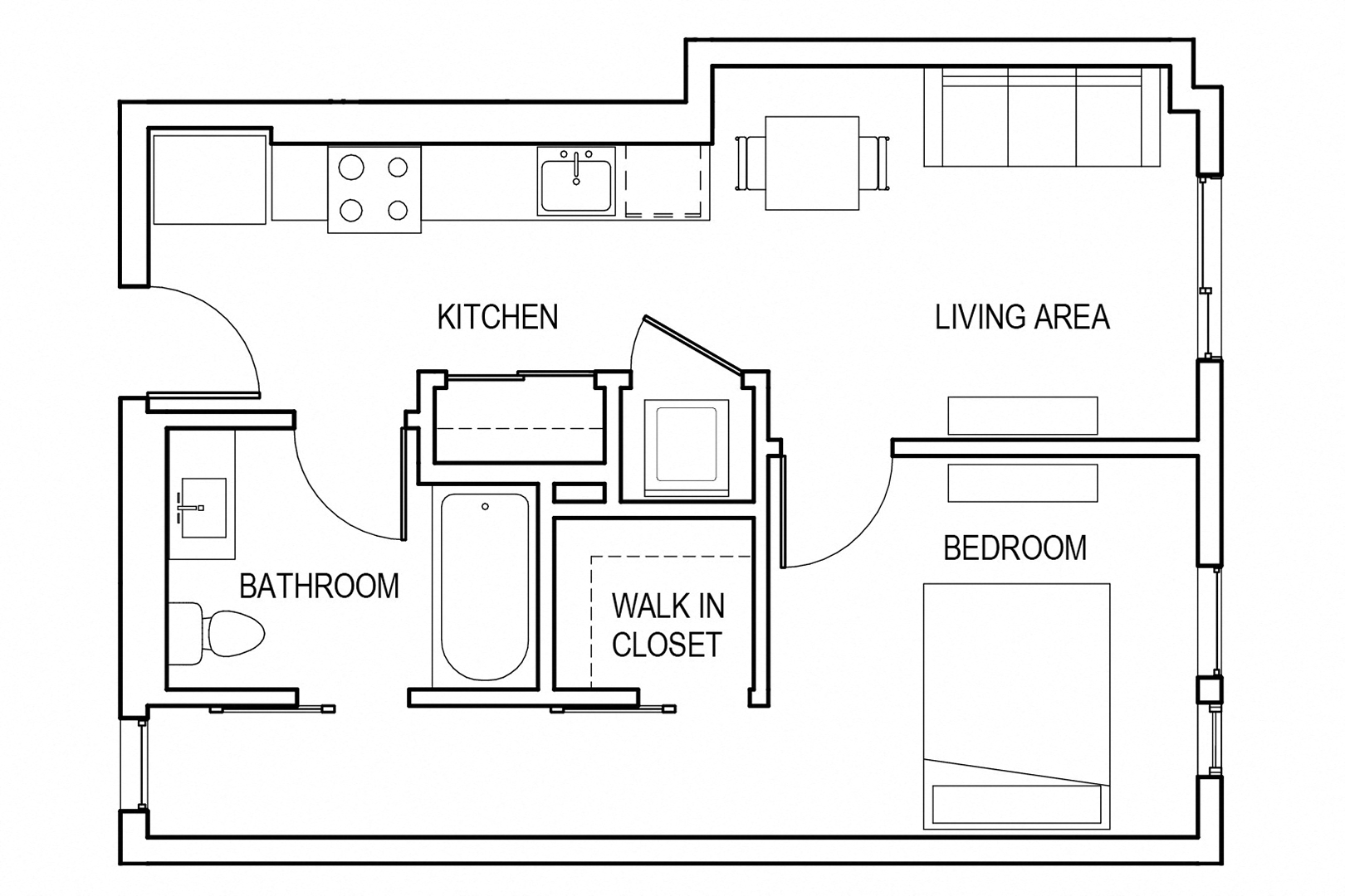 1 Bedroom 1 Bath M