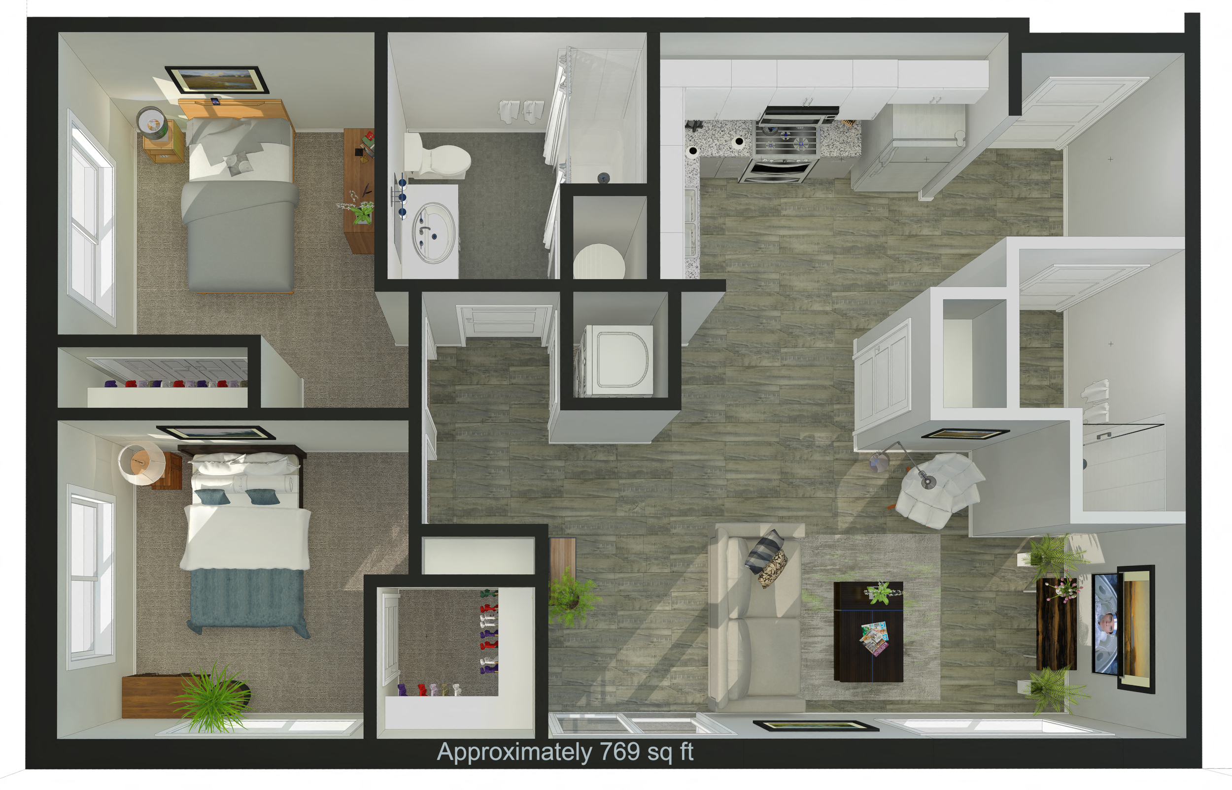 2 Bdr 2 Bth Apartment