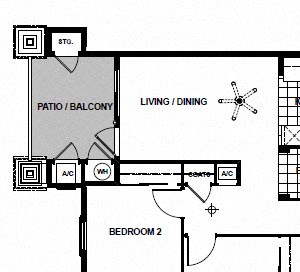 2 Bedroom 1 Bathroom Floor Plan 2 Bedroom 1 Bathroom Floor Plan