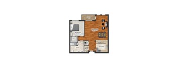 1BR 1BA Flat
