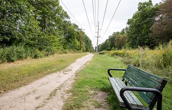 walking trails at Heritage on the Merrimack Apartments in Bedford NH
