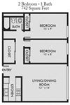 2 Bedroom 1 Bath