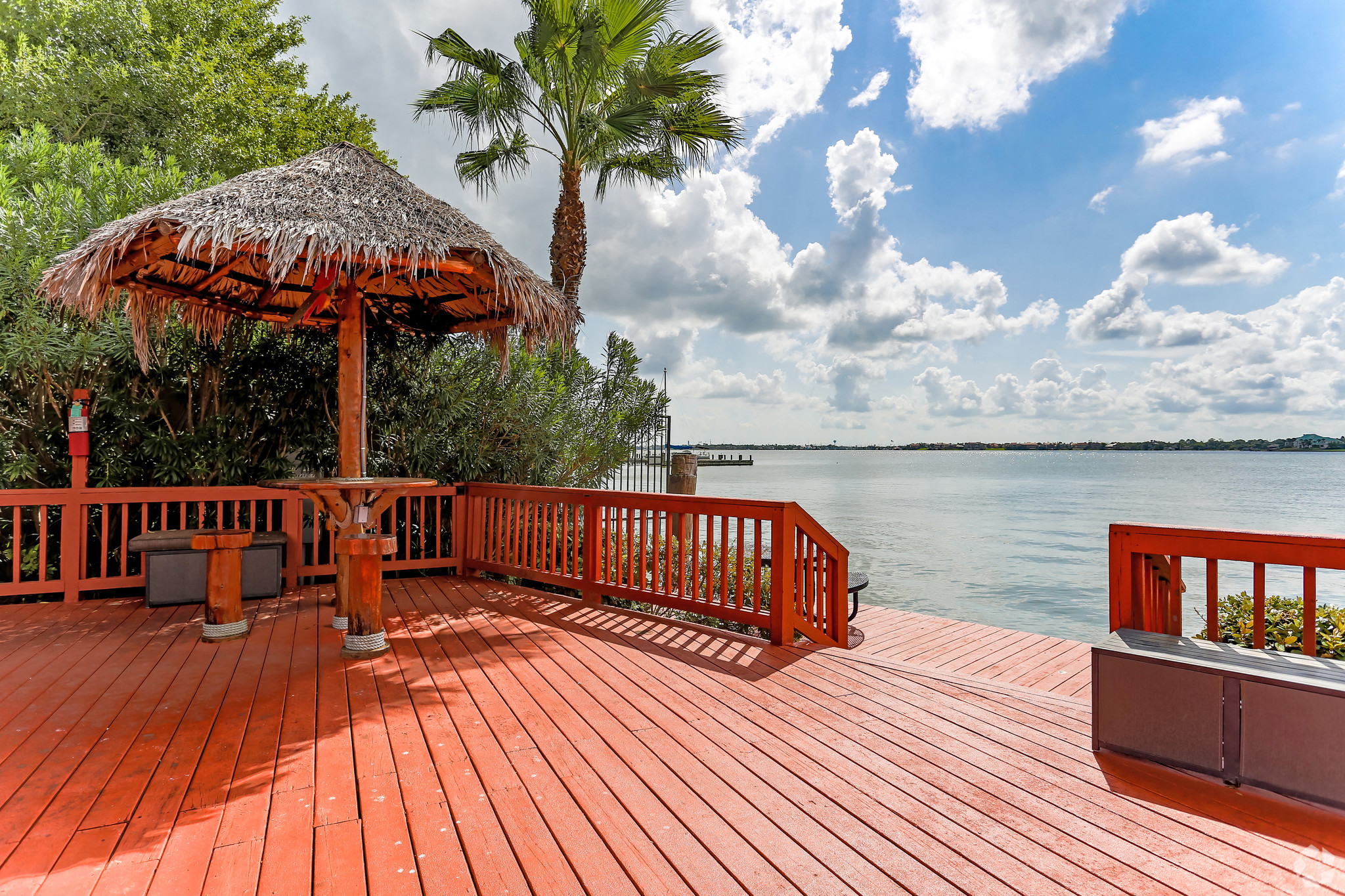 Dock with view of lake
