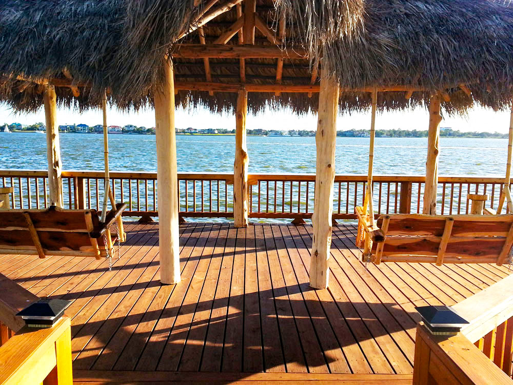 Dock with view of lake