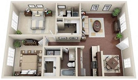 2-Bedroom floor plan