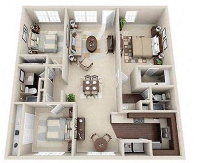 3-bedroom floor plan