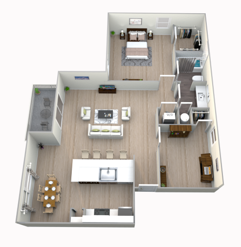 1-Bedroom floor plan