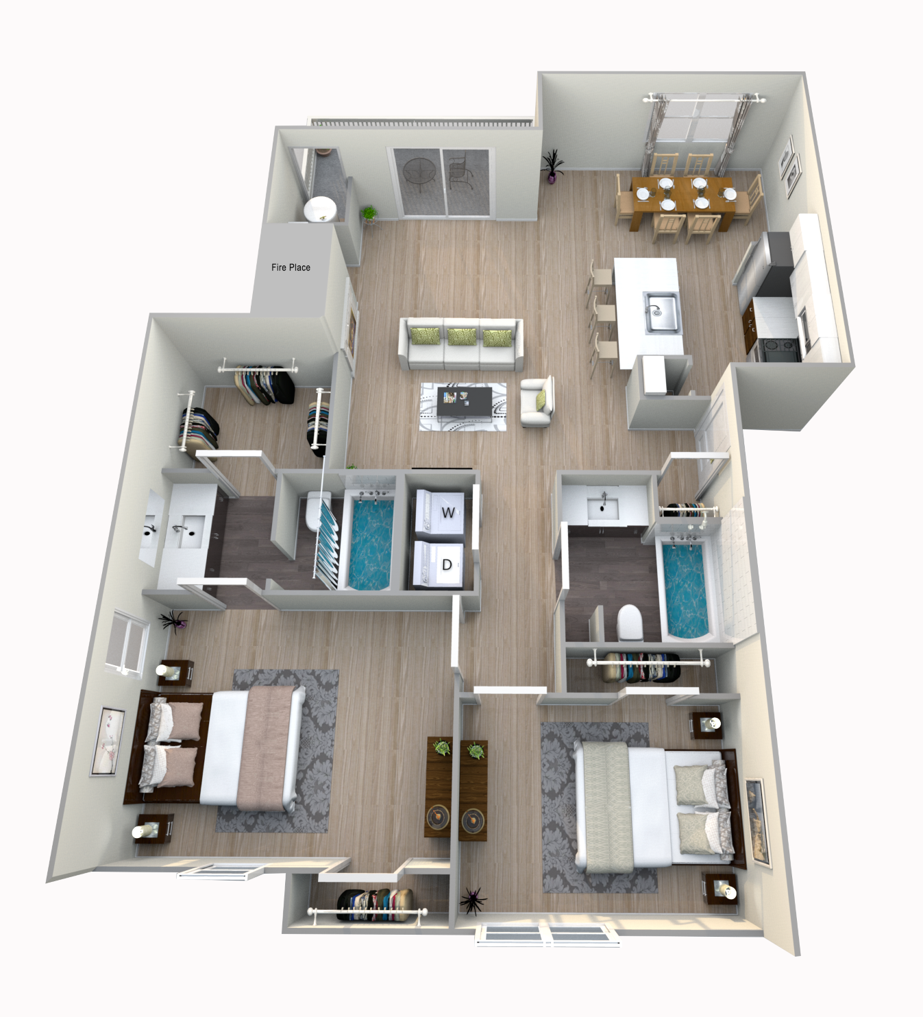 2-Bedroom floor plan