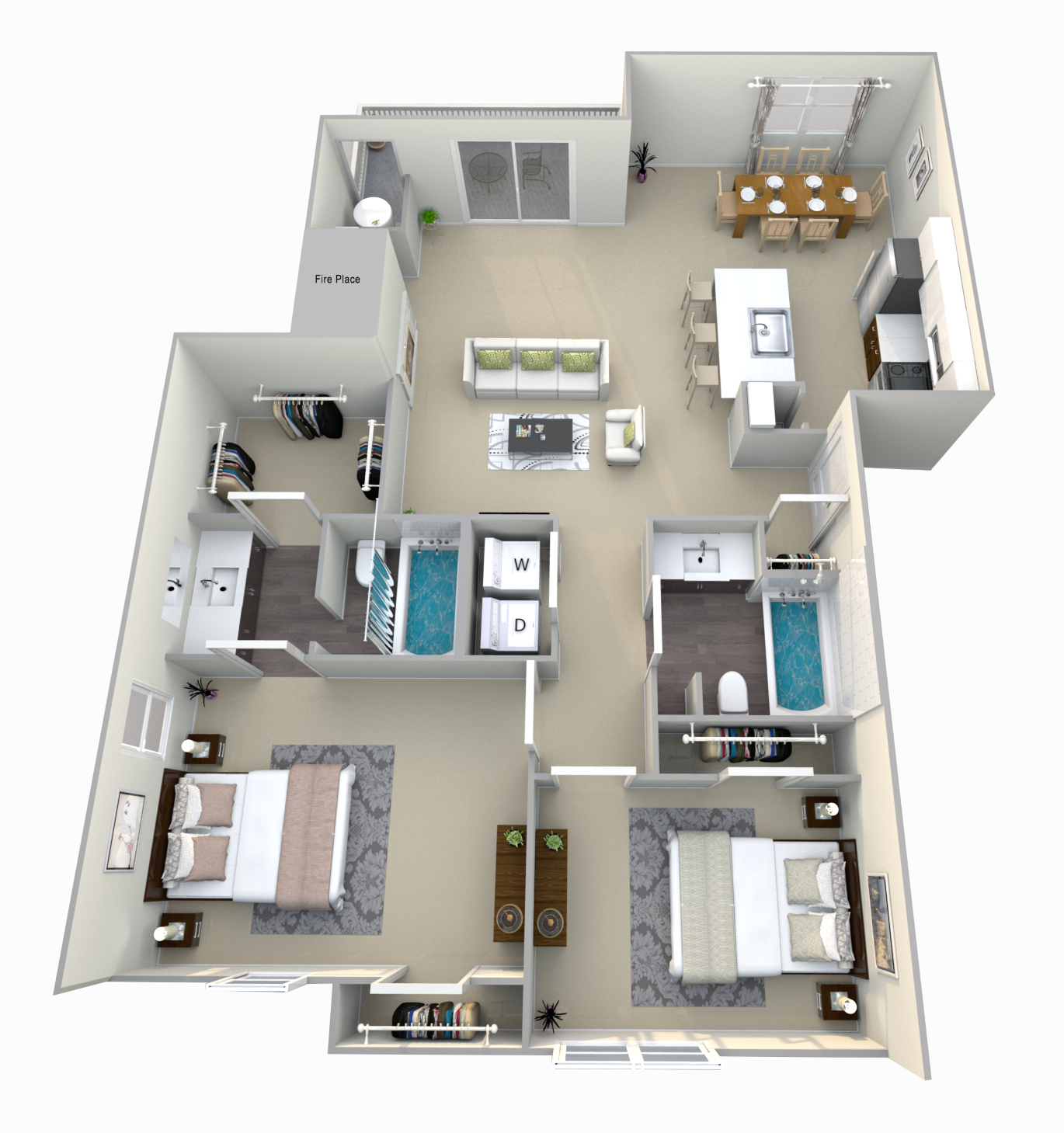 2-Bedroom floor plan