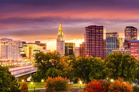 Skyline at sunset
