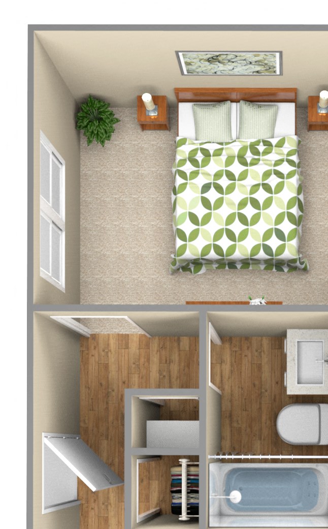 1-Bedroom floor plan