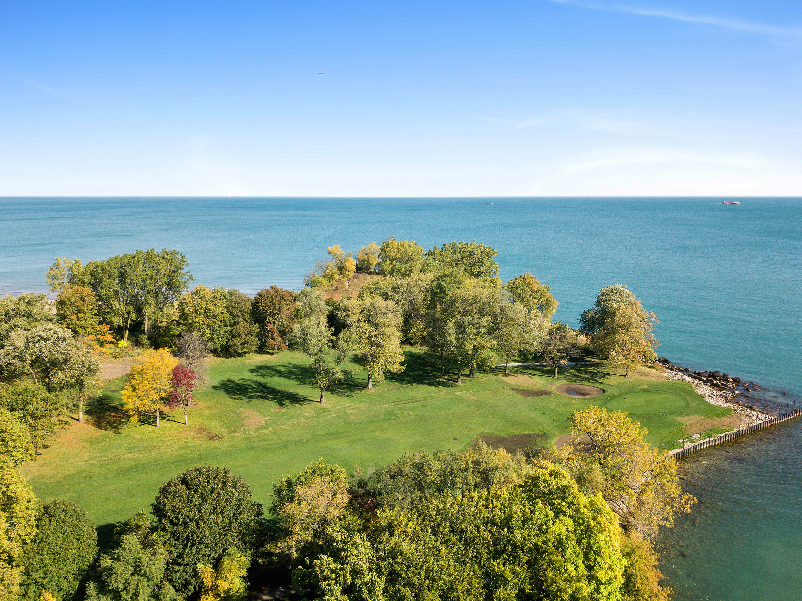 View of golf course and lake at 7251 at Waters Edge, Chicago, 60649