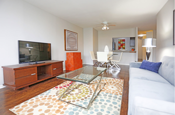 Living Room With TV  at 7251 at Waters Edge, Chicago, IL