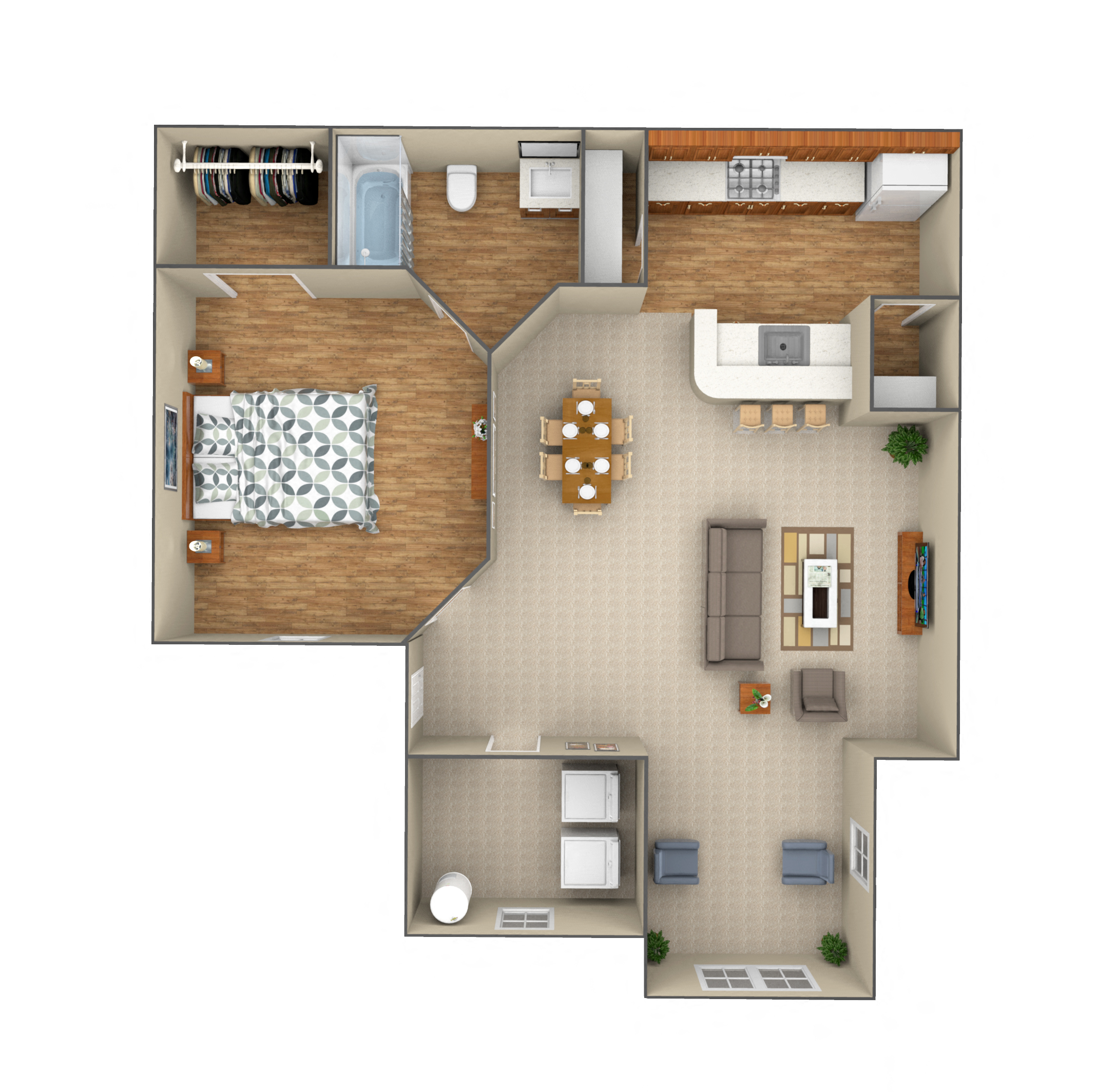 1-Bedroom floor plan