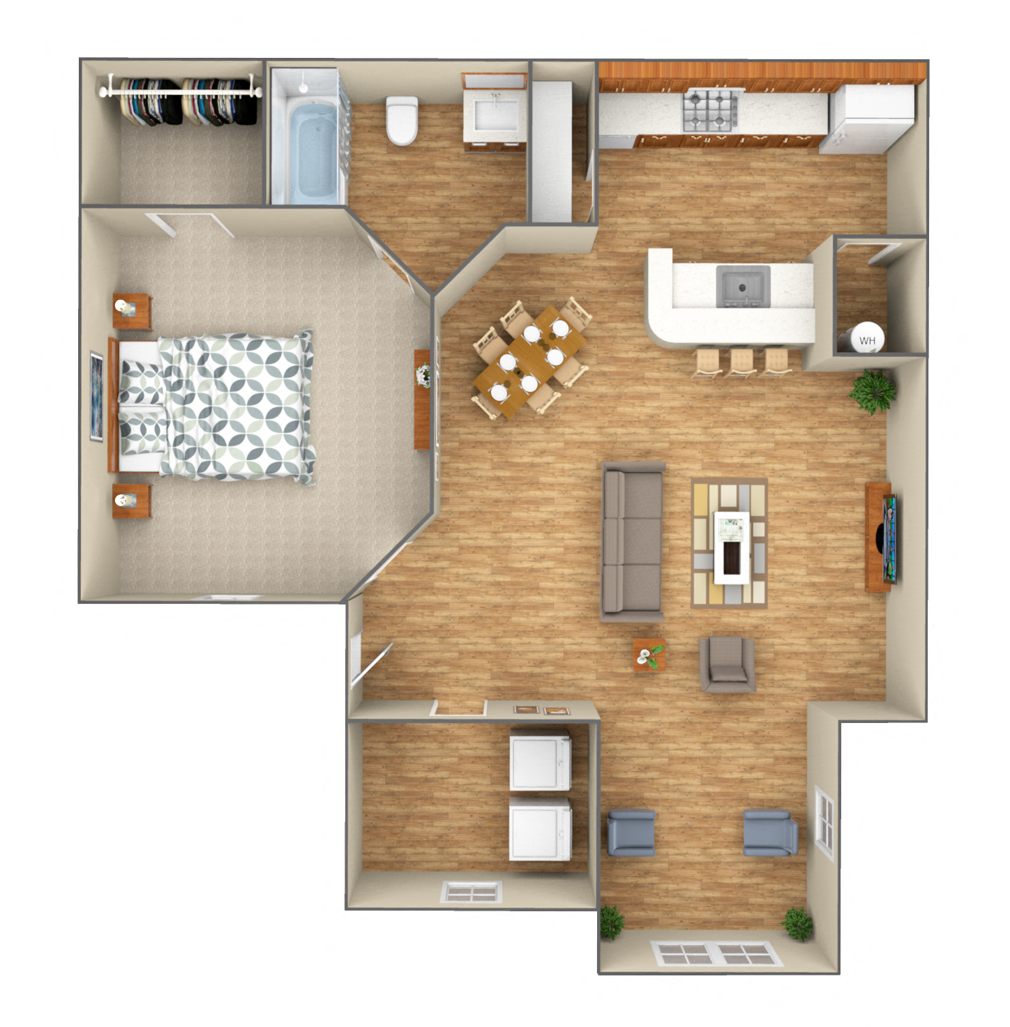 1-Bedroom floor plan