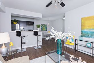 Furnished living and dining room