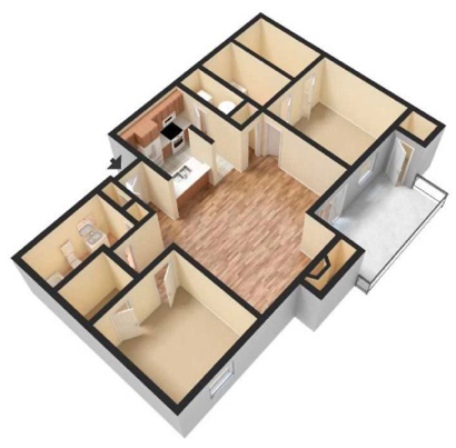 2-Bedroom floor plan