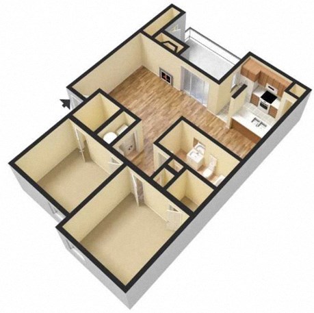 2-Bedroom floor plan