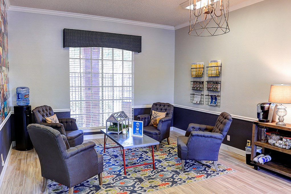 Leasing office with seating