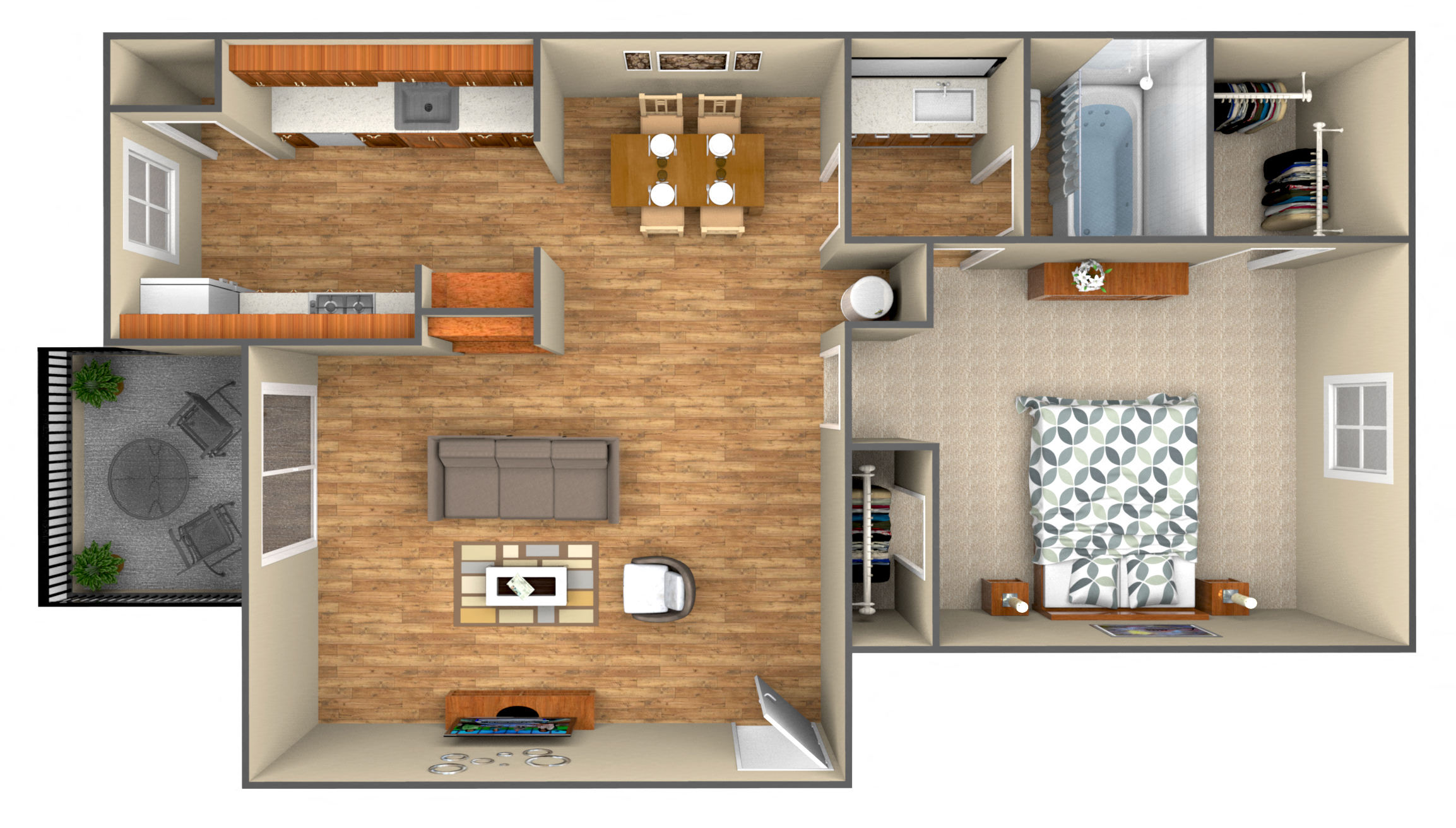 1-Bedroom floor plan
