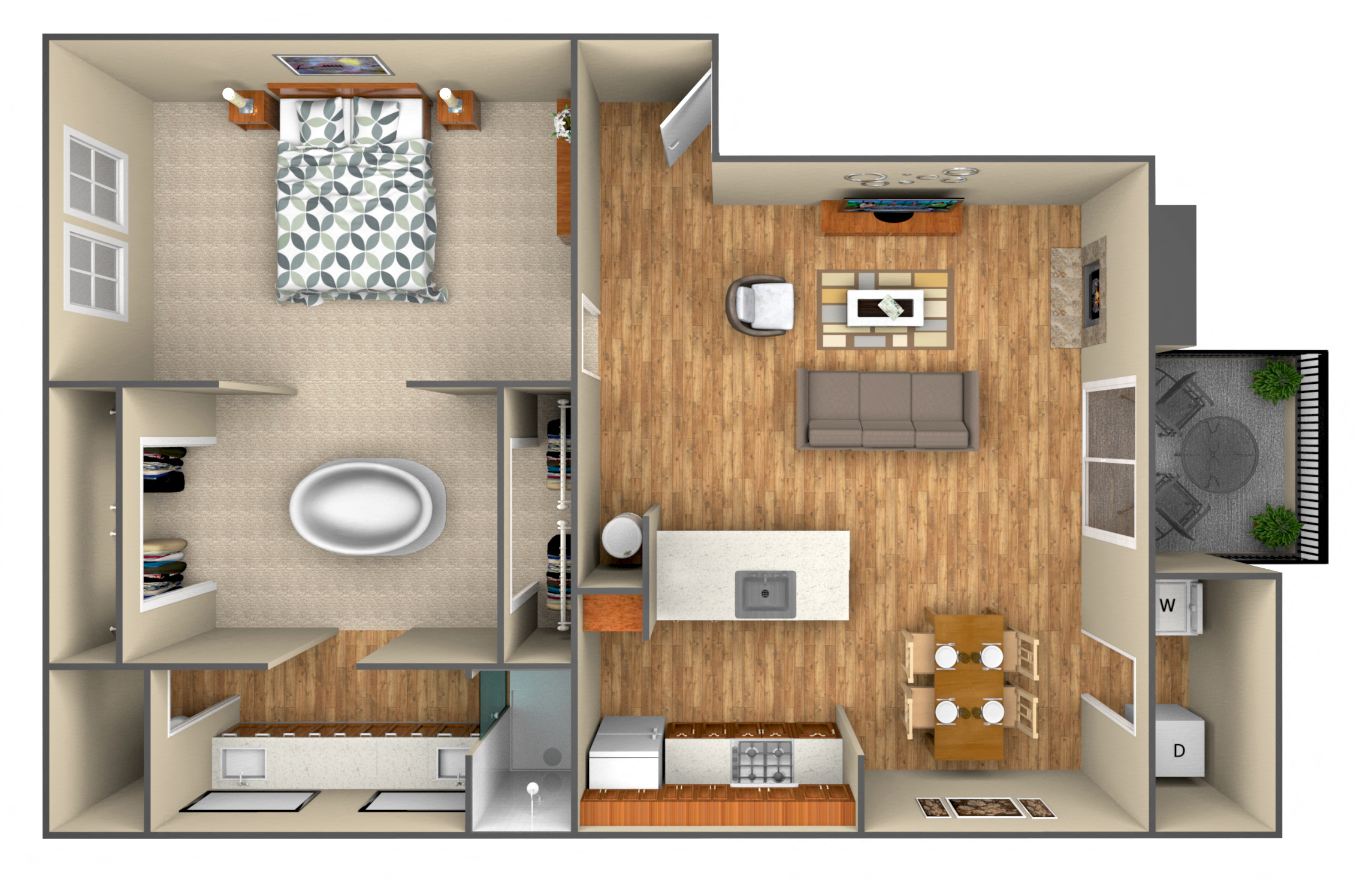 1-Bedroom floor plan