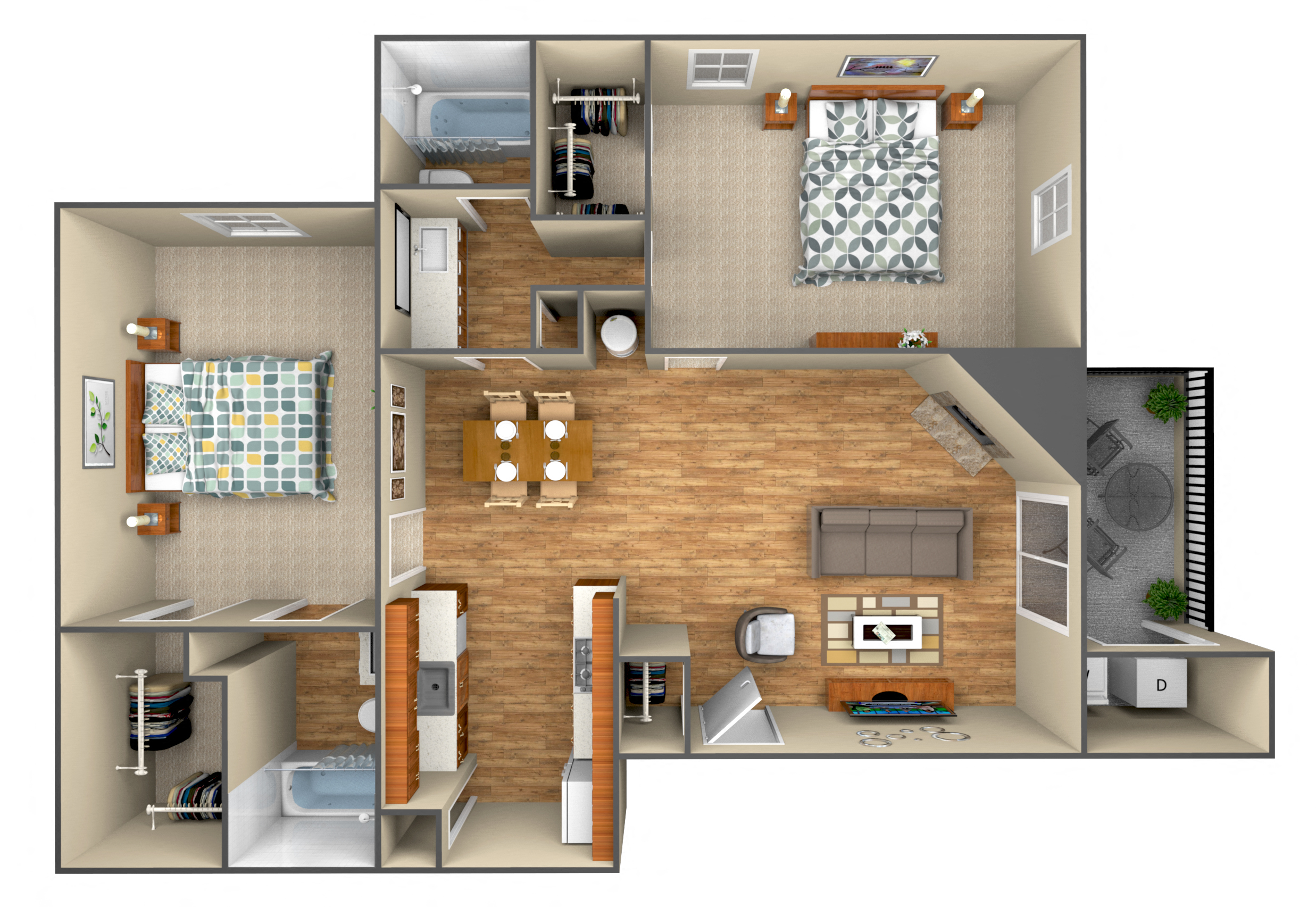 2-Bedroom floor plan