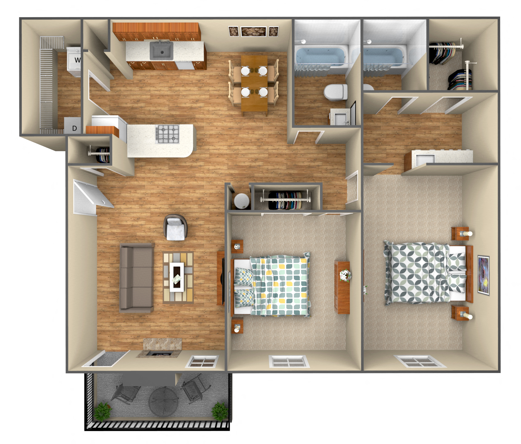 2-Bedroom floor plan