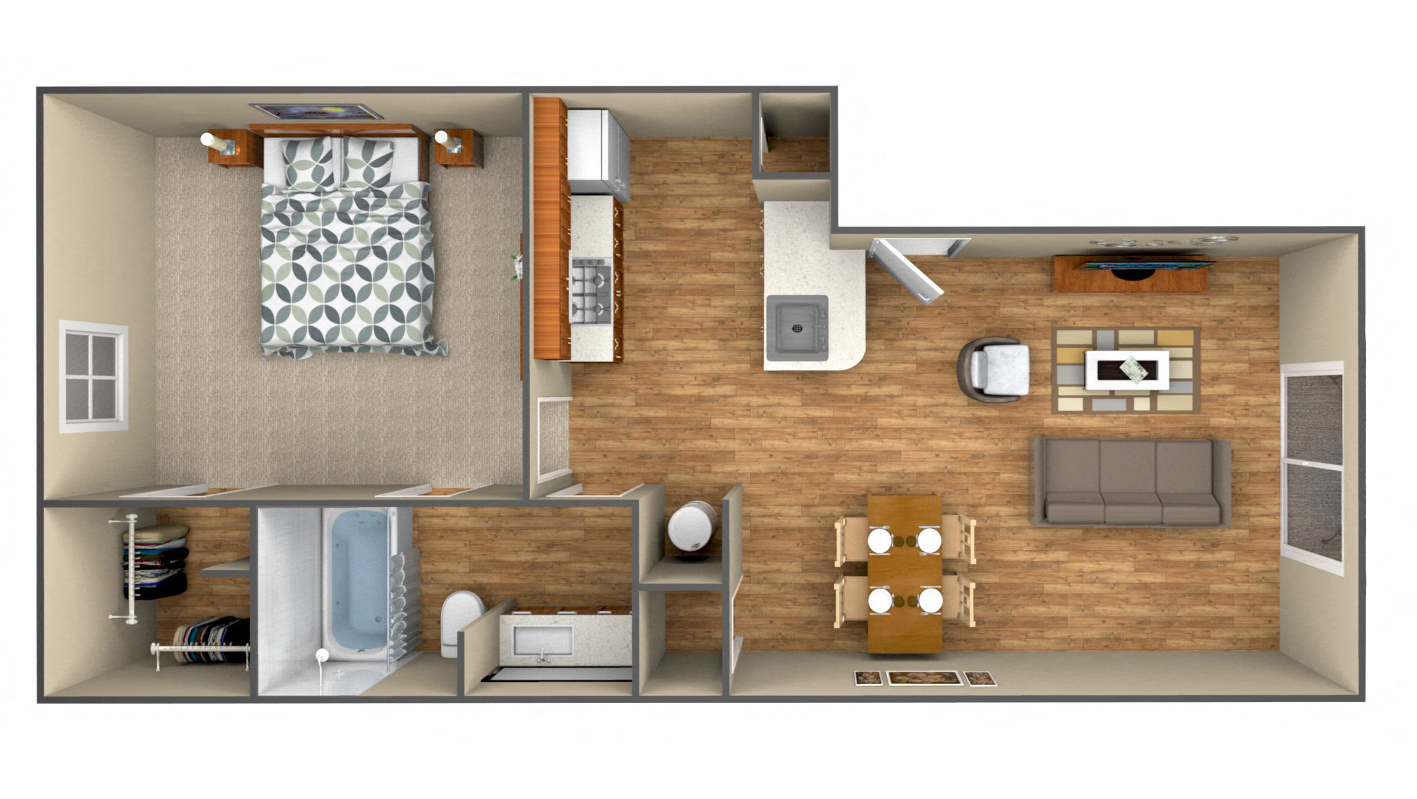 1-Bedroom floor plan