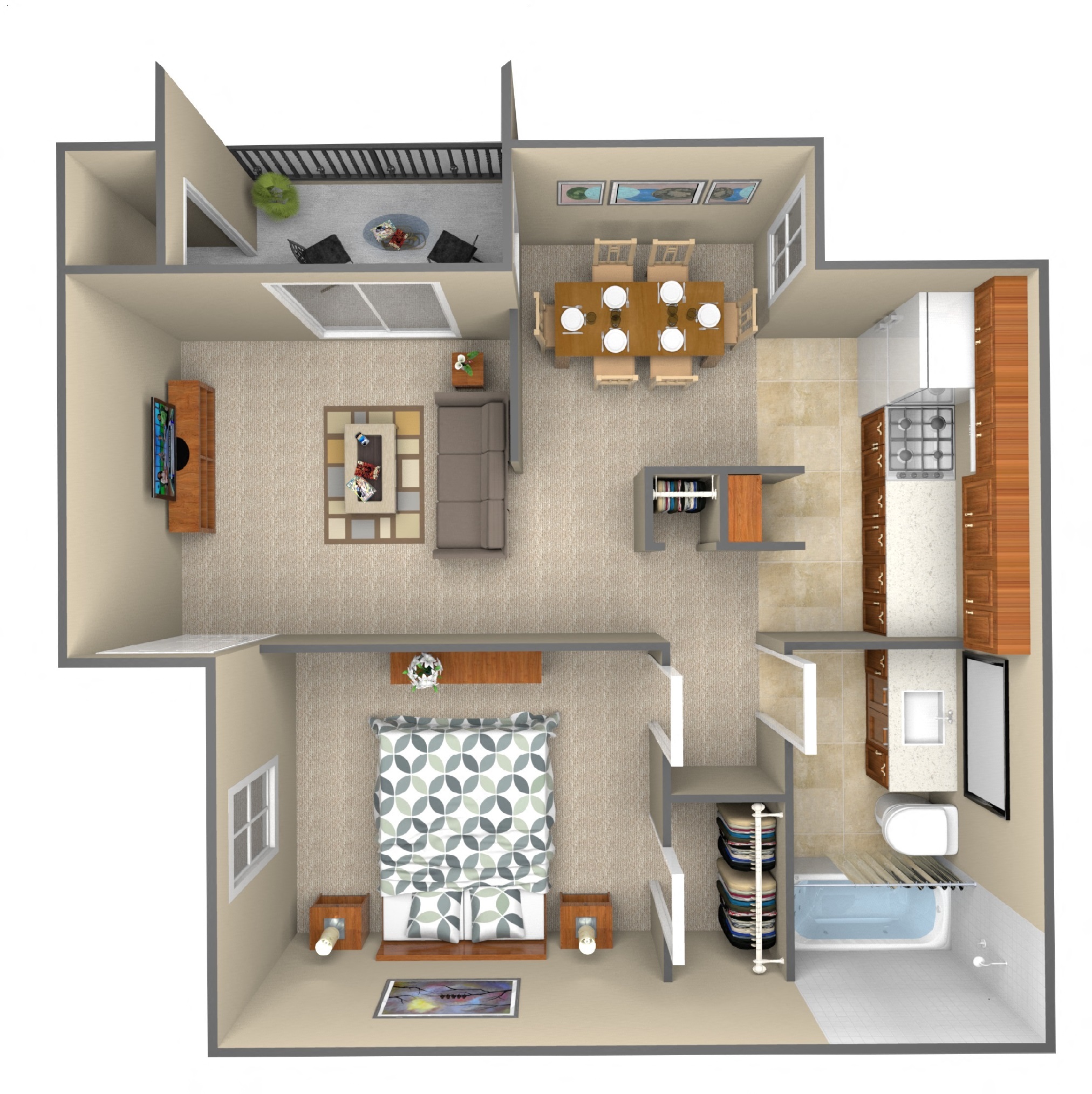 1-Bedroom floor plan