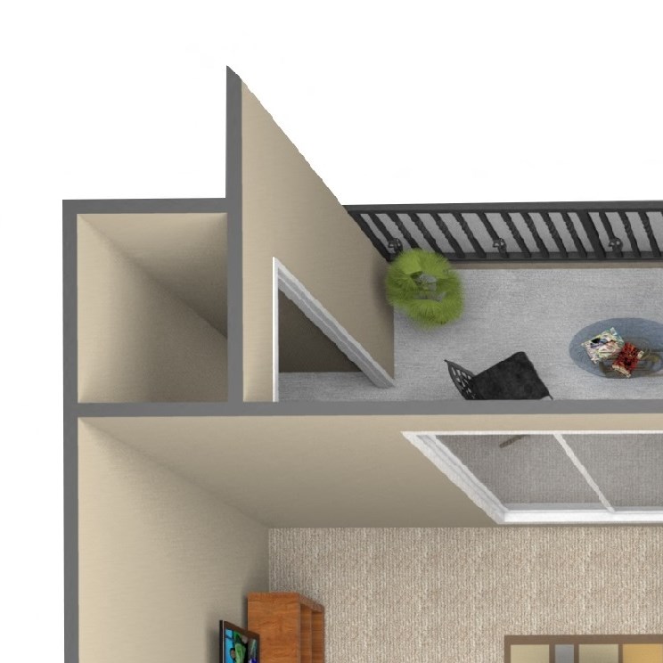 1-Bedroom floor plan