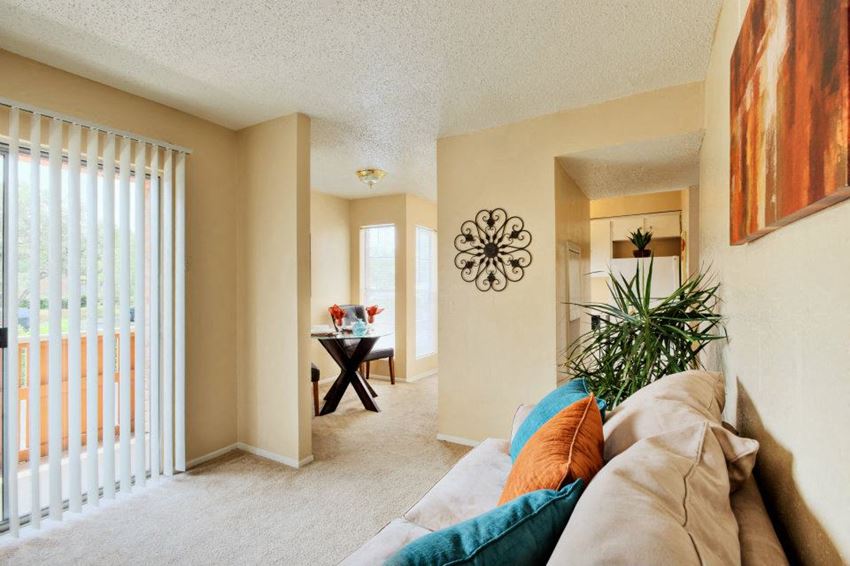 Furnished living and dining area