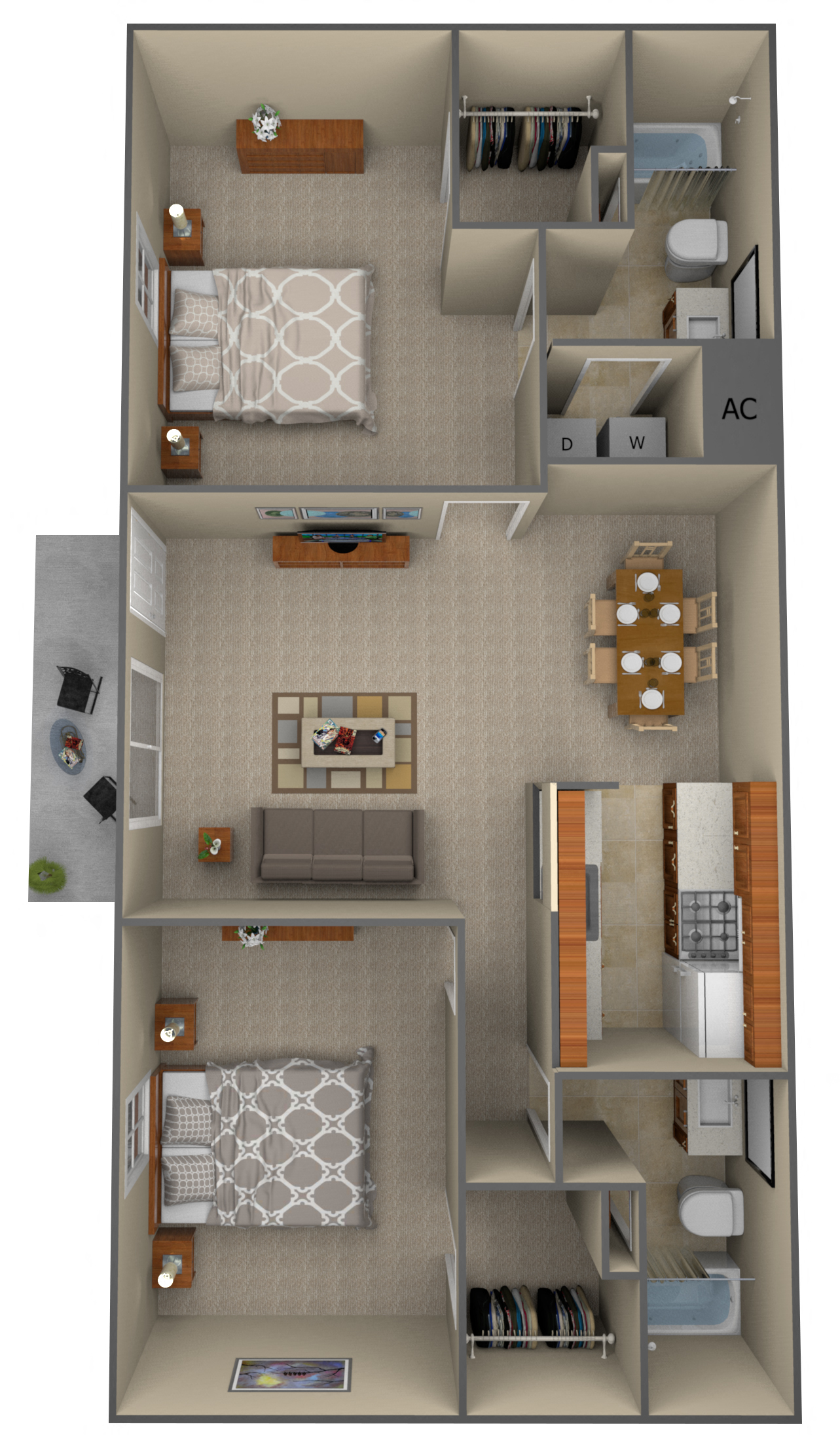 2-Bedroom floor plan