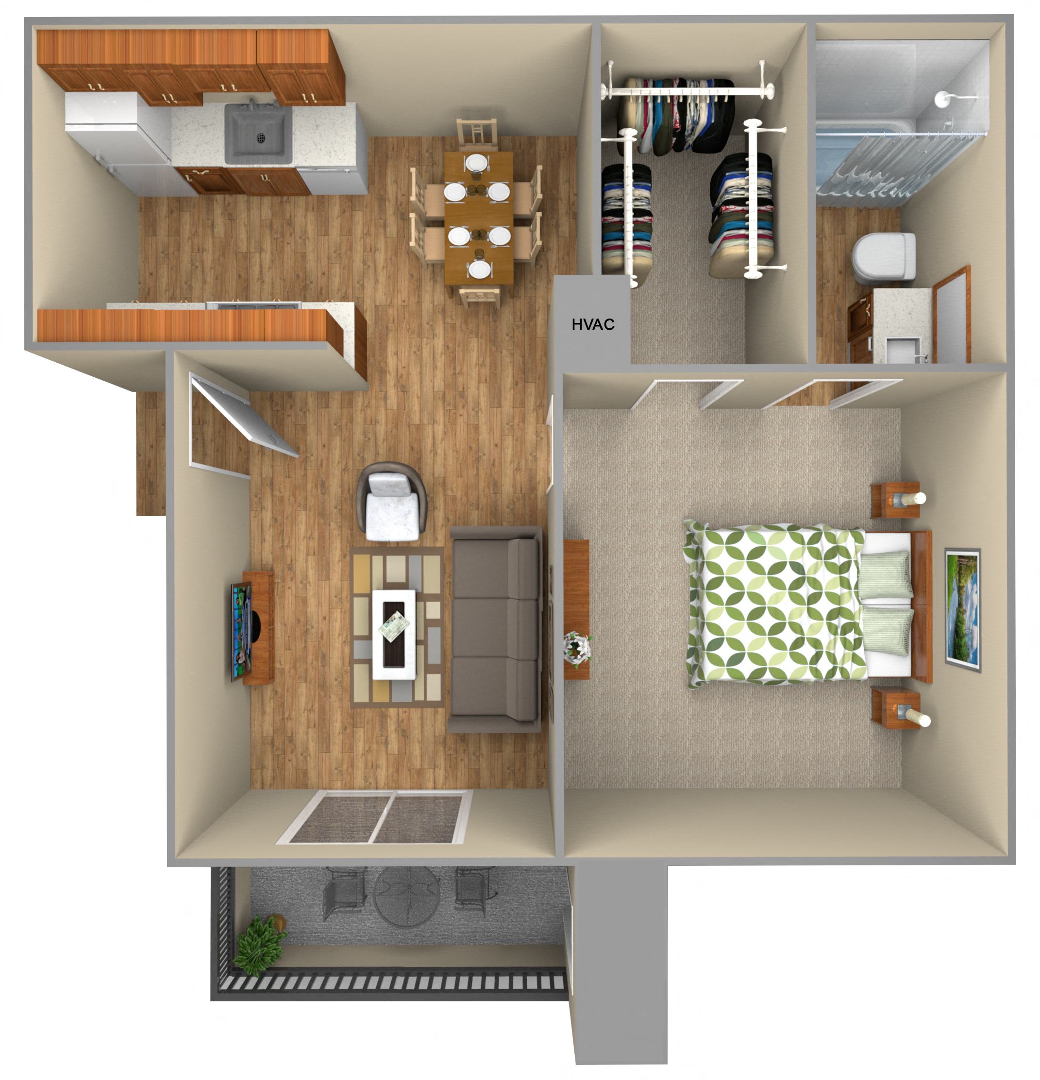 A Floor Plan at Sugar Tree Apartment Homes, Texas, 78412