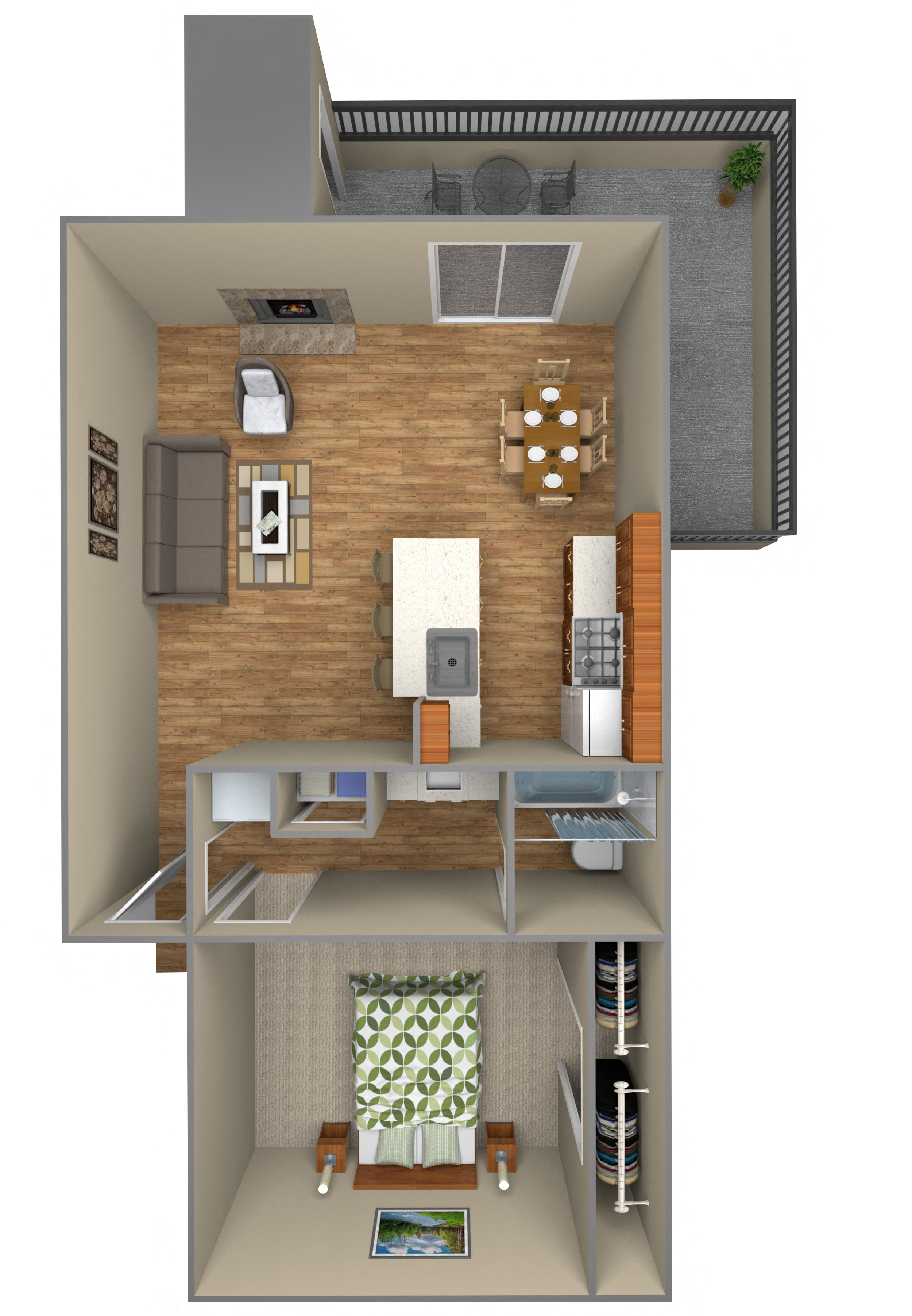 C Floor Plan at Sugar Tree Apartment Homes, Corpus Christi, Texas