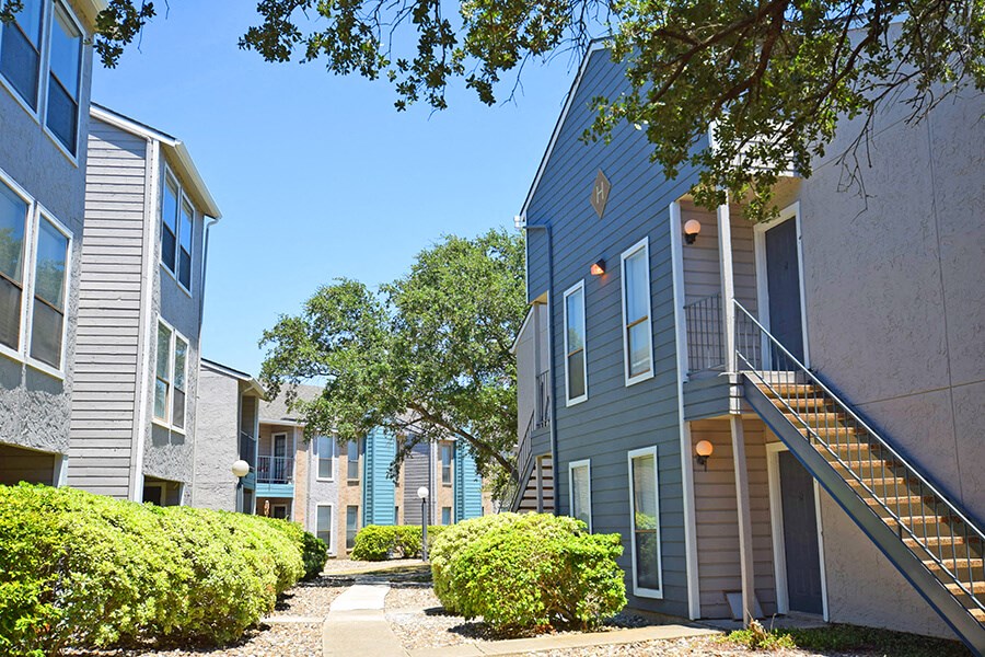 Building exterior at Sugar Tree Apartment Homes, Corpus Christi, TX
