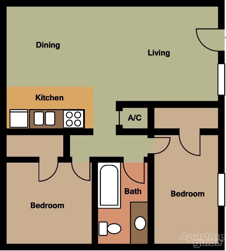 2-Bedroom floor plan