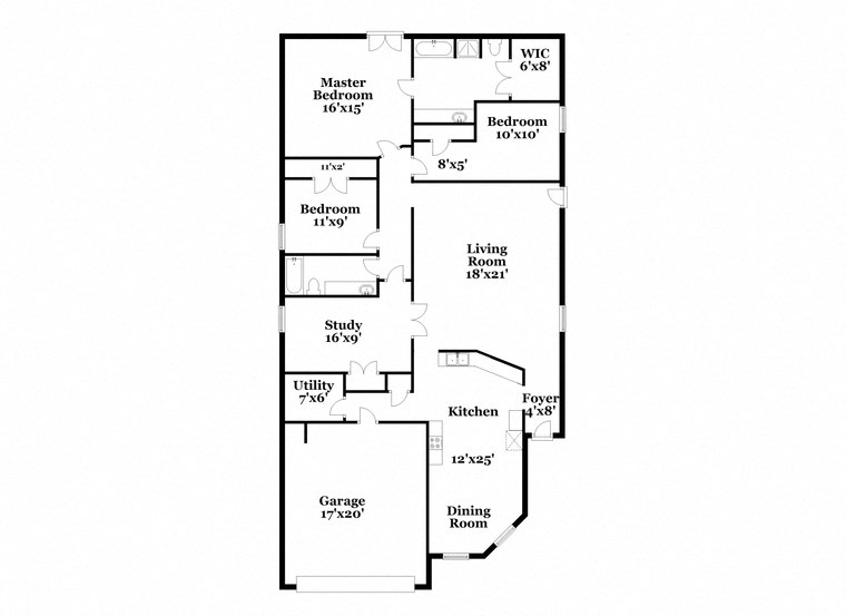 a floor plan of a house with two floors and a garage