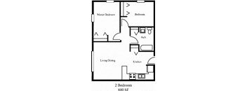 2 Bed 800SF