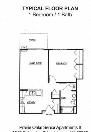 1 bedroom, 1 bathroom floorplan 1 bedroom, 1 bathroom floorplan